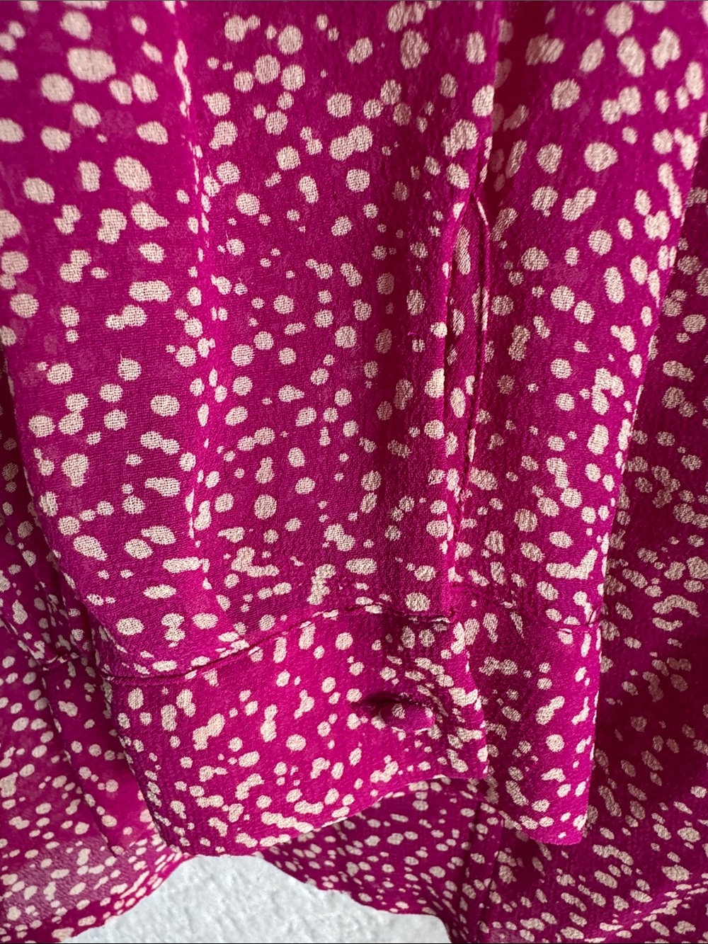 Joie Fuchsia Pink Printed V-Neck Blouse - Picture 4 of 5